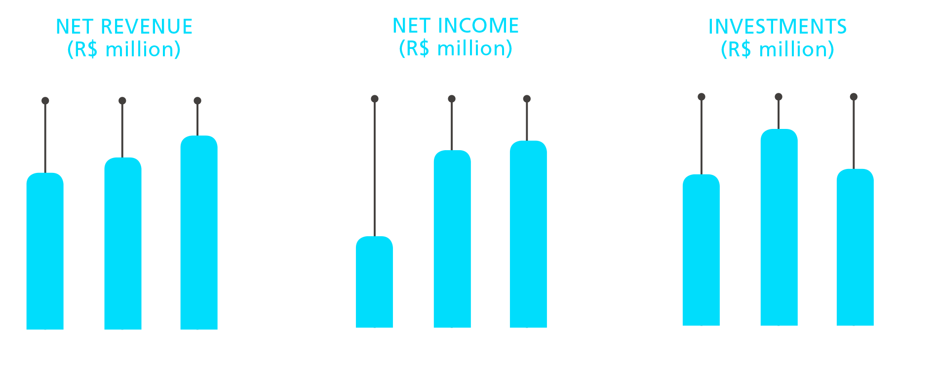 RECEITA LÍQUIDA,  LUCRO LÍQUIDO, TOTAL DO ATIVO