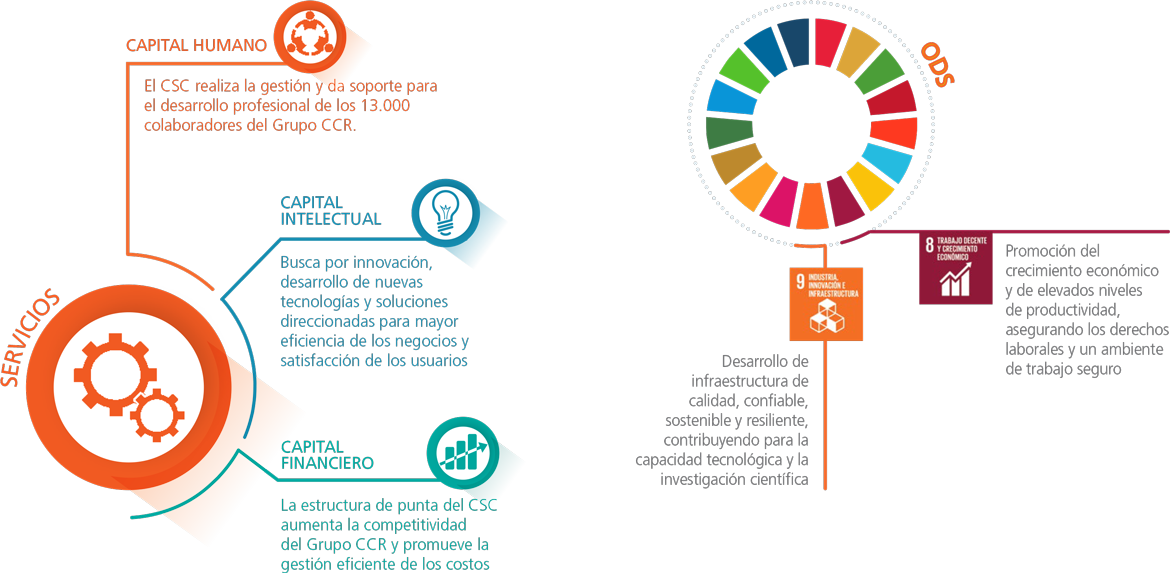 Serviços, Capital Humano, Capital Intelectual, Capital Financeiro, ODS