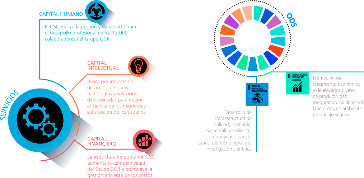 Serviços, Capital Humano, Capital Intelectual, Capital Financeiro, ODS