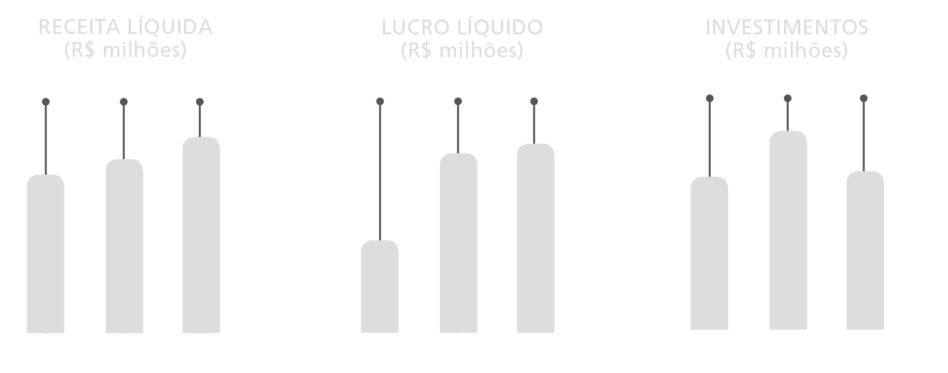 RECEITA LÍQUIDA,  LUCRO LÍQUIDO, TOTAL DO ATIVO