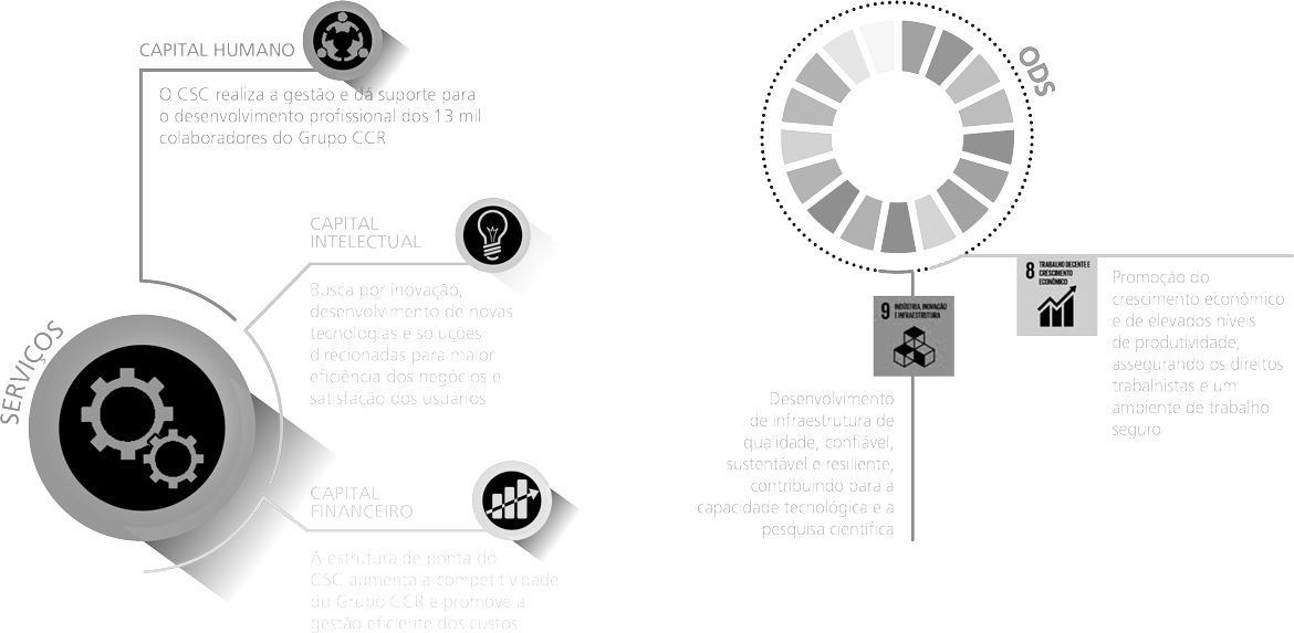 Serviços, Capital Humano, Capital Intelectual, Capital Financeiro, ODS